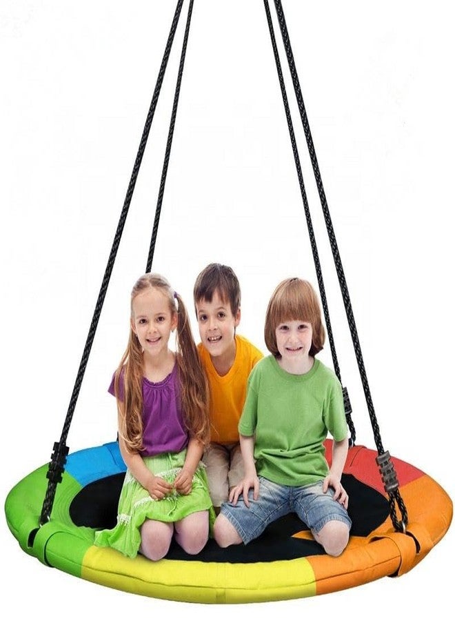 FEELING MALL Swing for Kids, Tree Hanging Straps Tree Swings for Kids Outdoor Swing,Tree Swing for Adults, Disc Swing (Rainbow, 24" Inch) - Image 1